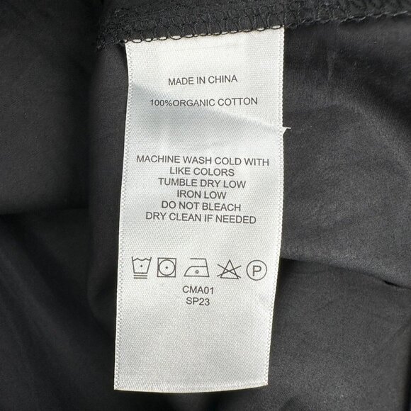 Quince Black Organic Cotton Tiered Maxi Dress sz S Women's Pockets Poplin Fabric - Picture 7 of 7